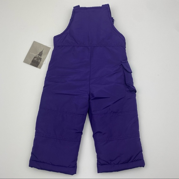 LONDON FOG Baby Girls Classic Snow Bib Ski Snowsuit Purple, Size 12 Months NWT - Picture 5 of 8
